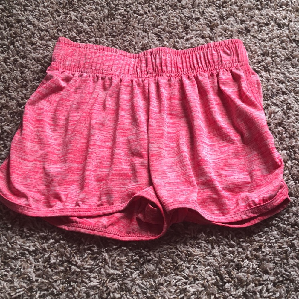 pink running shorts